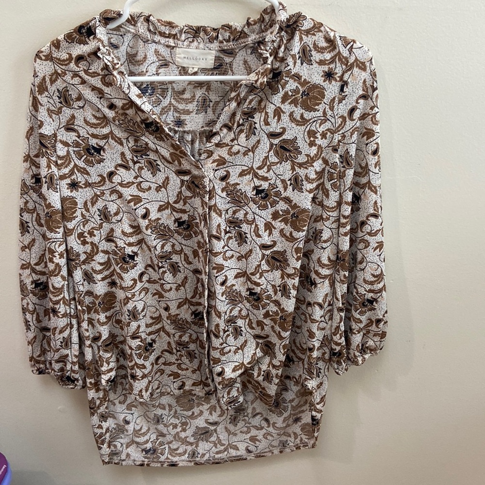 Melloday floral blouse size s